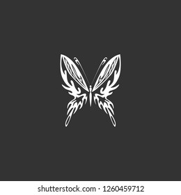 butterfly icon vector. butterfly sign on black background. butterfly icon for web and app