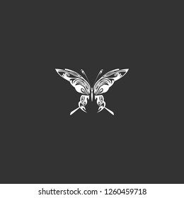 butterfly icon vector. butterfly sign on black background. butterfly icon for web and app