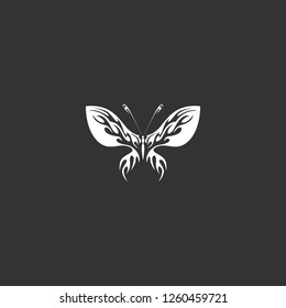 butterfly icon vector. butterfly sign on black background. butterfly icon for web and app