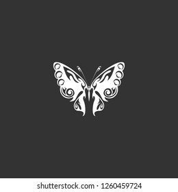 butterfly icon vector. butterfly sign on black background. butterfly icon for web and app