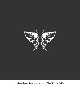 butterfly icon vector. butterfly sign on black background. butterfly icon for web and app