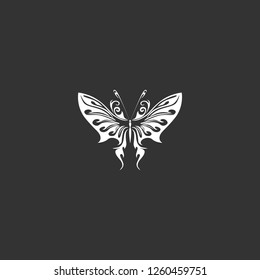 butterfly icon vector. butterfly sign on black background. butterfly icon for web and app