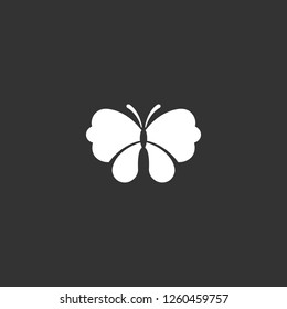 butterfly icon vector. butterfly sign on black background. butterfly icon for web and app