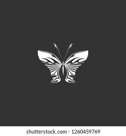 butterfly icon vector. butterfly sign on black background. butterfly icon for web and app