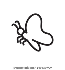 butterfly icon vector in simple style design template