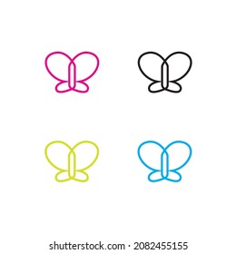 Butterfly Icon with Vector  Style
