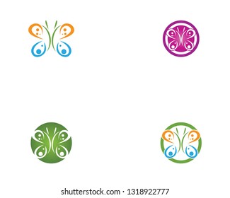Butterfly icon vector template illustration