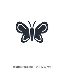 butterfly icon. vector.Editable stroke.linear style sign for use web design,logo.Symbol illustration.