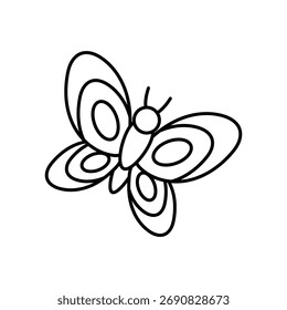 Schmetterlingssymbol auf weißem Hintergrund, Vektorgrafik