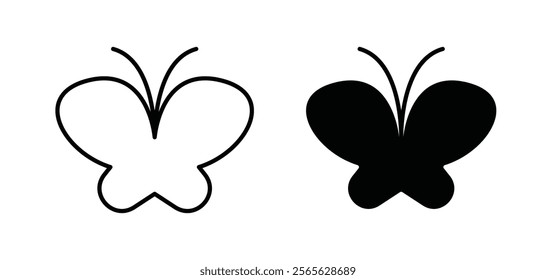 Butterfly icons in black and white colors