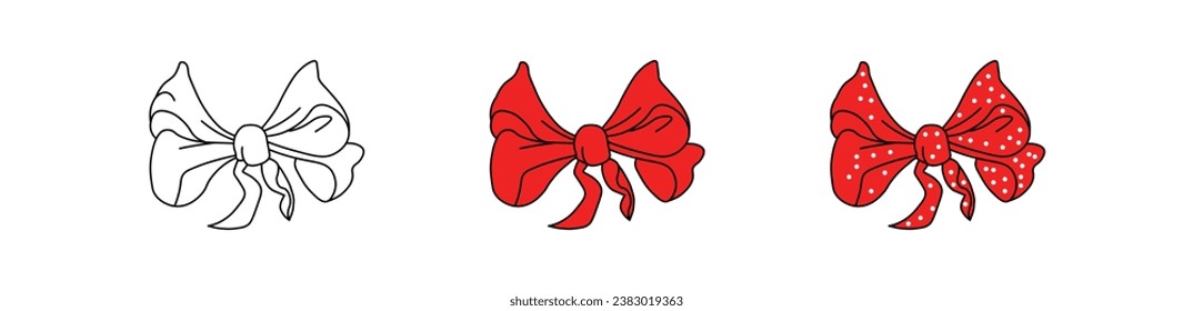 Iconos de mariposa para chaqueta. Plano, rojo, corbata de arco para una chaqueta. Iconos del vector