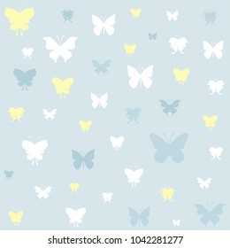 butterfly icons on blue background,vector illustration