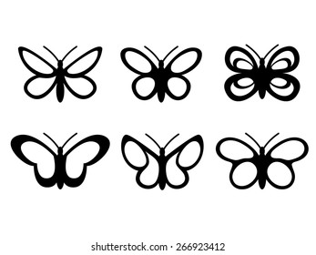 Butterfly icons set