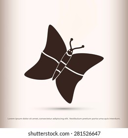 butterfly icons set
