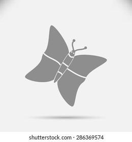 butterfly icons set