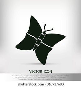 butterfly icons set