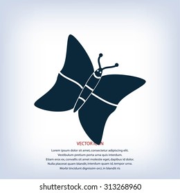 butterfly icons set