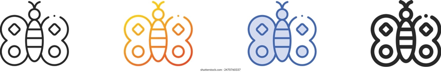 butterfly icon.Thin Linear, Gradient, Blue Stroke and bold Style Design Isolated On White Background