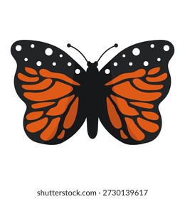 Mariposa ilustrada en Vector sobre fondo blanco