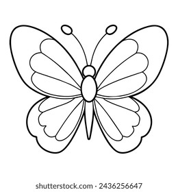 Butterfly illustration coloring page for kids
