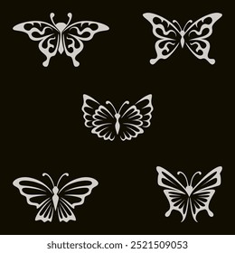 butterfly illustration design. line art luxury decoration as brand icon