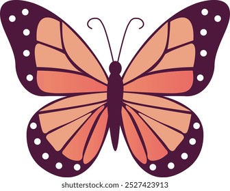 Butterfly Illustration with Detailed Artistic Design Wings. Elegant Art. Natural Beauty Of Wildlife For Decorative Elements And Nature Themed Projects, Spring And Summer Themes