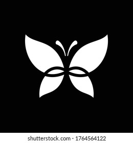 Butterfly illustration isolated in black background.