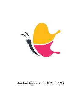 Butterfly illustration logo template vector design