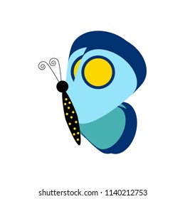 Butterfly illustration on the white background. Vector illustration