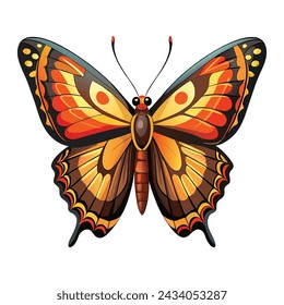 Butterfly illustration on White Background