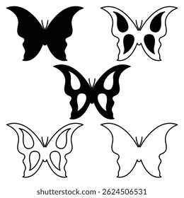 Butterfly illustration set of vector, Elegant flying moth of various shapes