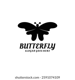 butterfly illustration silhouette logo design