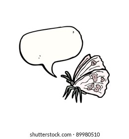 ilustración de mariposa con burbuja de habla