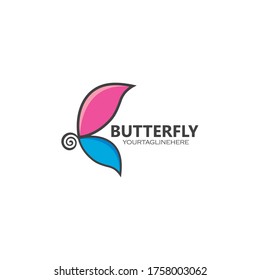 plantilla de diseño vectorial de ilustración de mariposa