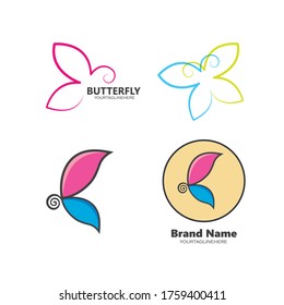 butterfly illustration vector design template