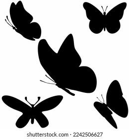 Butterfly illustration vector icon on white background