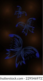 butterfly illustration in wallpaper, template, banner, invitation, print, etc