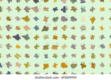 Butterfly illustrations background abstract, hand drawn. Cartoon style vector graphic.
