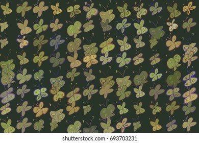 Butterfly illustrations background abstract, hand drawn. Cartoon style vector graphic.