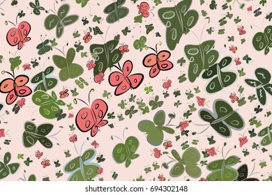 Butterfly illustrations background abstract, hand drawn. Cartoon style vector graphic.