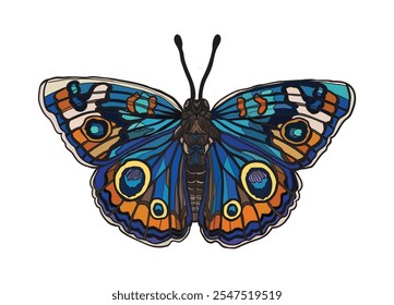 butterfly image with dominant blue pattern