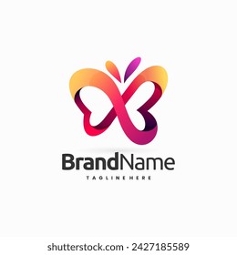 butterfly infinity creative combination logo design