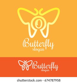 butterfly initial Letter O Logo design