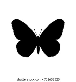 Butterfly insect black silhouette animal. Vector Illustrator.