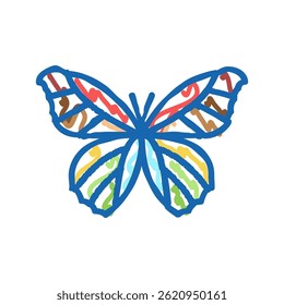 butterfly insect doodle icon sketch vector. butterfly insect sign. isolated symbol illustration