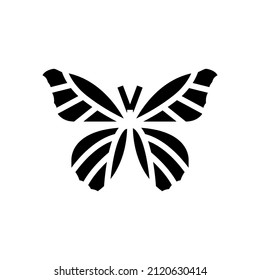 butterfly insect glyph icon vector. butterfly insect sign. isolated contour symbol black illustration