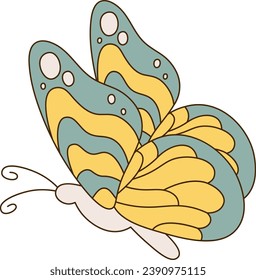 Butterfly Insect Groovy Vektorgrafik