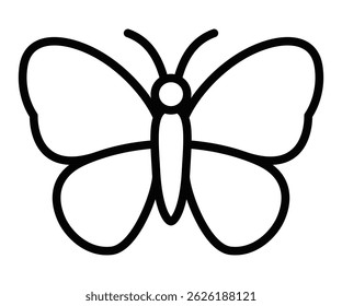 Butterfly insect icon. Vector illustration. Editable stroke.