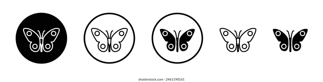 Butterfly Insect Icons. Simple Butterfly Flight Vector Symbols.