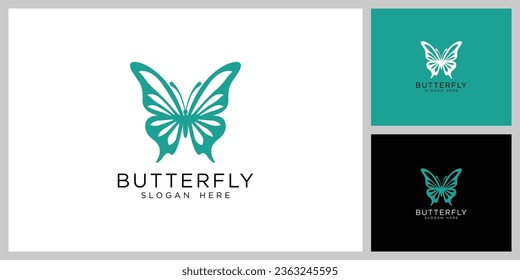 diseño vectorial del logotipo de insectos de mariposa